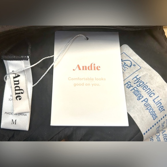 NWT Andie Swim The Banded Cheeky Rib Stretch Bikini Bottom in Black, Medium - Picture 8 of 12